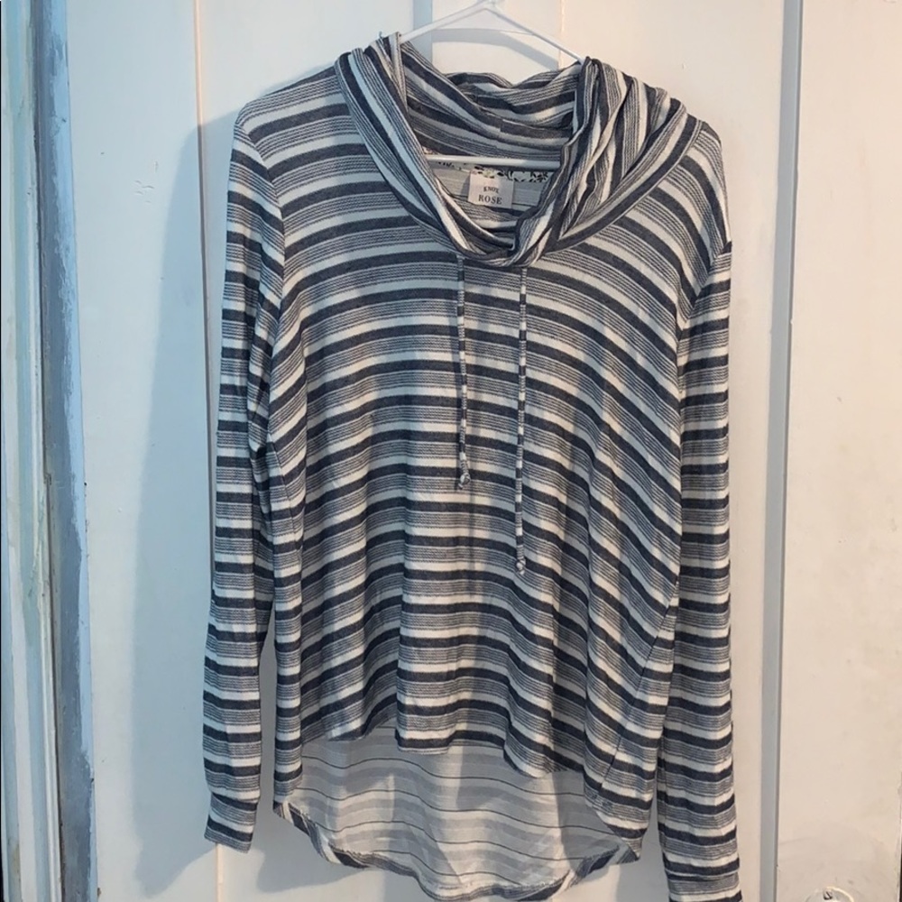 Striped cowl sweater